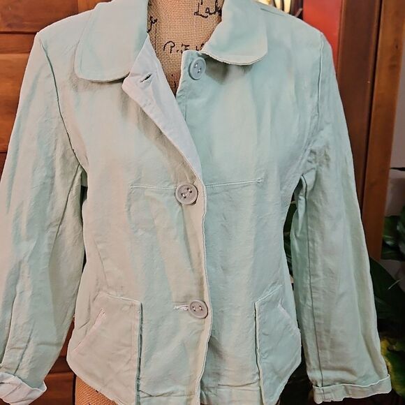 D.F.A. New York Chic Mint Green Jacket size Medium - Picture 2 of 12